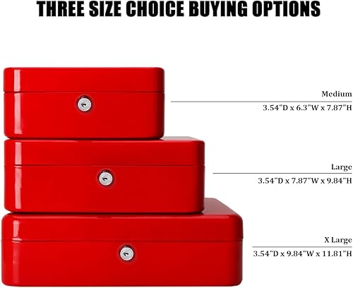 Vista 114 de Jssmst - Caja de dinero pequeña con bandeja, caja con bloqueo, Negro L