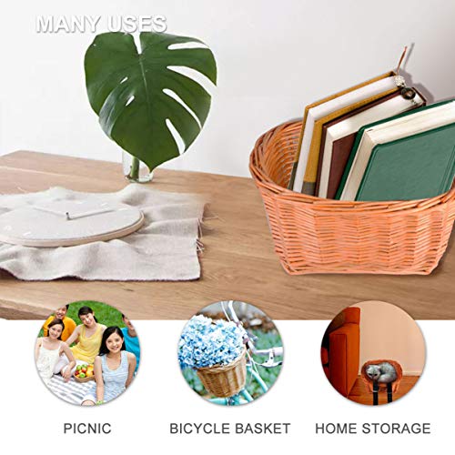 CLISPEED Crianças Guiador Dianteiro Cesta de Bicicleta Guiador Dianteiro Cesta de Vime Bicicleta Tir