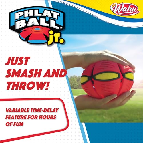 Wahu - PHLAT BALL Junior - Rot - Mini Faltbare Wurfscheibe - Outdoor-Spiele für Kinder ab 5 Jahren - Innovative Ball 10,2cm, Frisbee 15,2cm - Outdoor-Spiele für 2+ Spieler - Mini-Reiseversion