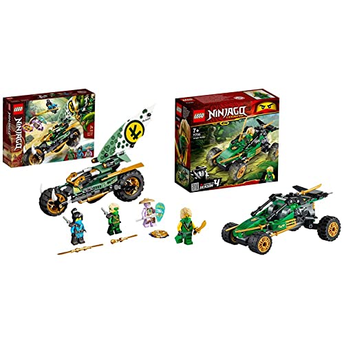 LEGO 71745 NINJAGO Lloyds Dschungel-Bike Bauset, Spielzeug Motorrad mit Lloyd und NYA Minifiguren, Mehrfarbig & 71700 NINJAGO Legacy Lloyds Dschungelräuber Auto mit Minifigur Lloyd, ab 7 Jahren