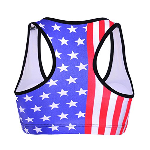 Image of Sister Amy Women's Aerobics Gym Dance Yoga Vest Printed Sports Bra Top Vest