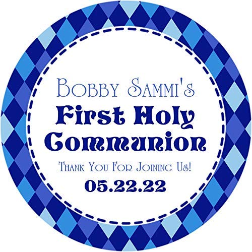 Amazon.com: Boys Blue First Holy Communion Sticker Labels or ...