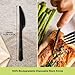 Premium Quality 100% Biodegradable Black Knives Made of Vegetable Fibers, 100 PCS of 6.7” Long Heavy-Duty and Splinter Free Eco-Friendly Black Knives, Sustainable Cutlery for All Types of Occasions