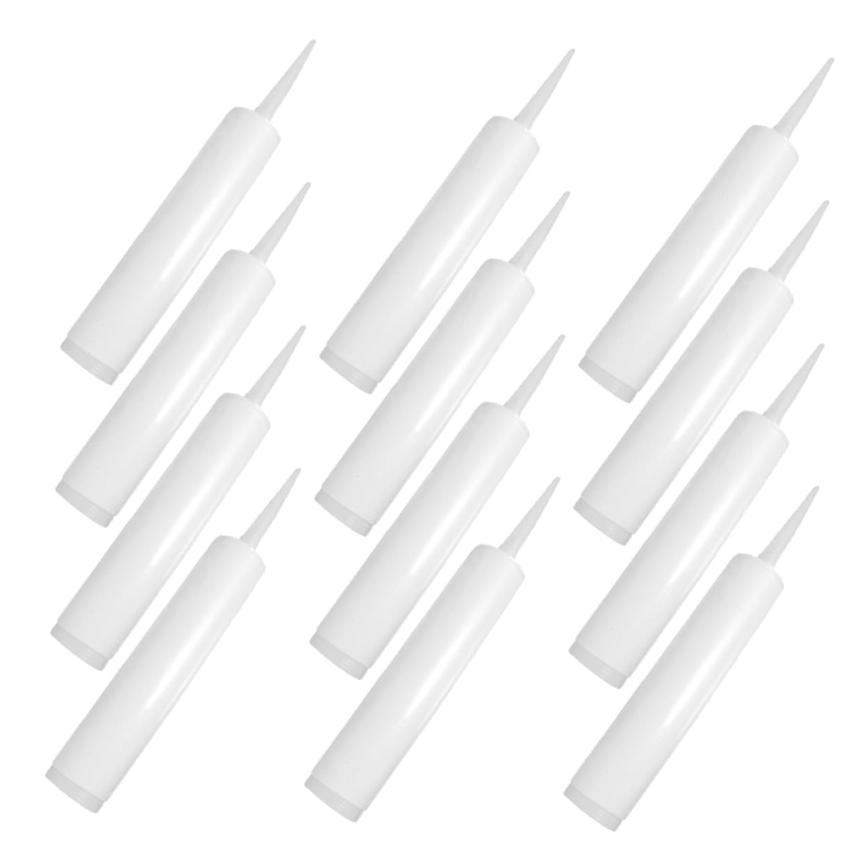Kisangel 12 Tubos de Calafateo Reutilizables de Gran Capacidad en Color Blanco Diseño Versátil y Material Pe para Uso Doméstico