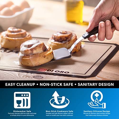 DI ORO® Designer Series Everyday Flexible Silicone Turner Spatula - 315°C Heat-Resistant Rubber Kitchen Spatula - Versatile Silicone Spatula - BPA Free, FDA Approved, and LFGB Certified