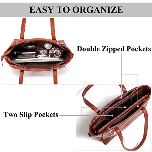 Tote-Bag-for-WomenVASCHY-Faux-Leather-Top-Handle-Triple-Compartment-Satchel-Work-Handbag-Purse-for-Ladies-with-Little-Pouch