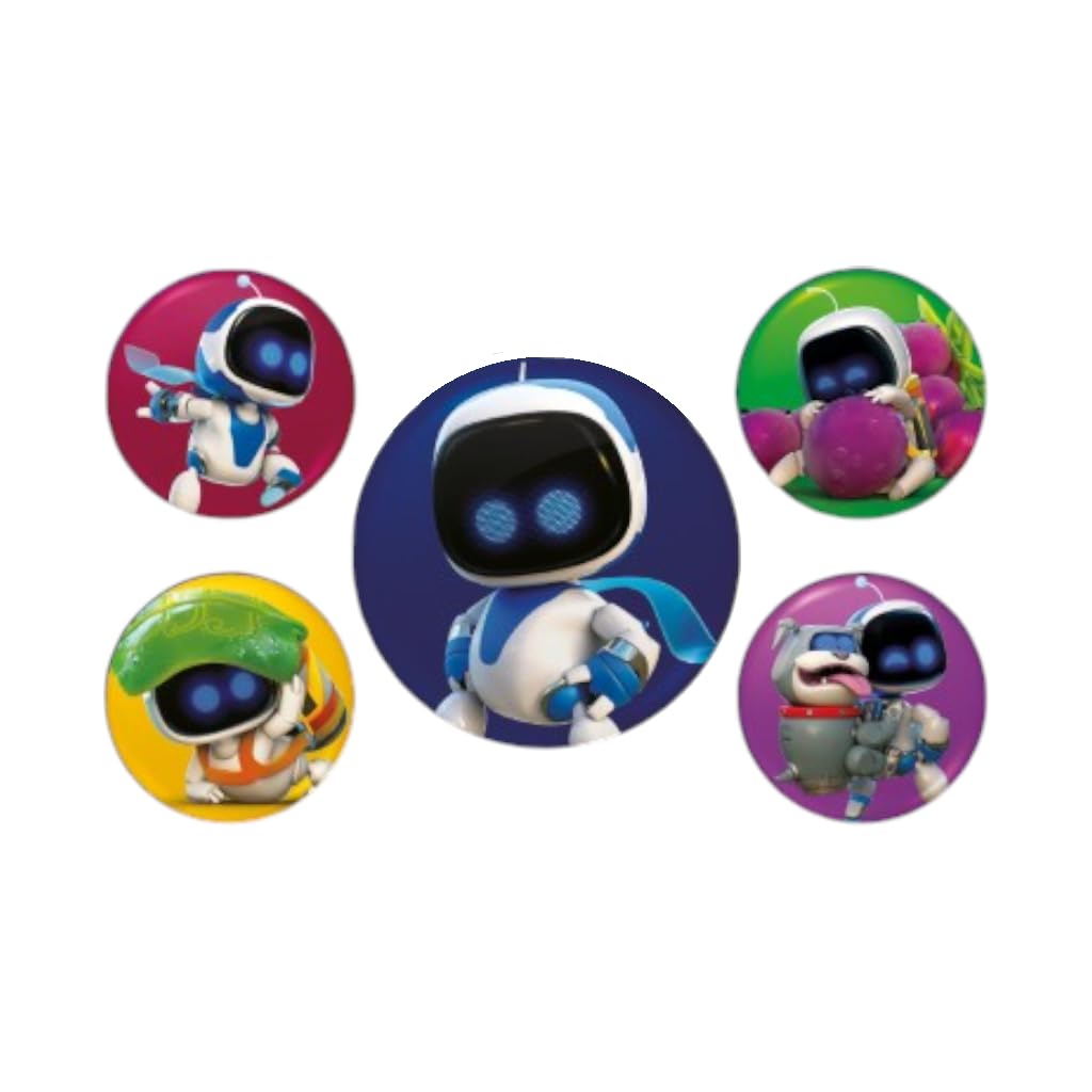 Astro Bot 'Bot Crew' 5 Piece Button Badge Set Button Badges Gaming
