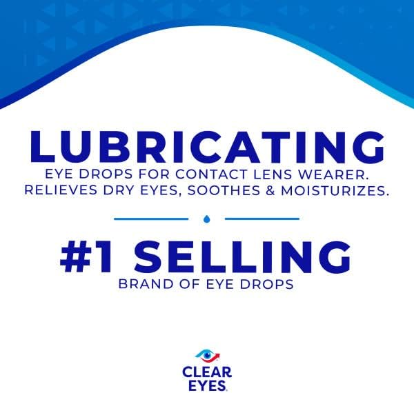Clear Eyes Contact Lens Relief Eye Drops,0.5 Fl Oz (Pack of 2)