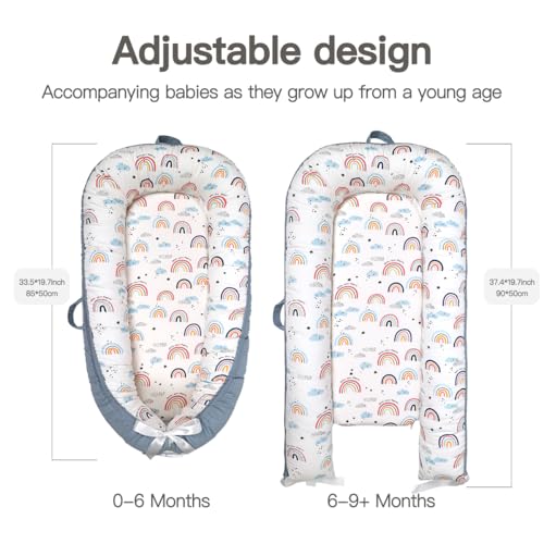 Image of Infant Support Cushion-Breathable and Soft Organic 100% Cotton, Portable Tummy Time Mat with Removable Support Cushionr Cover, Floor Baby Support Cushion for Newborn - Lion