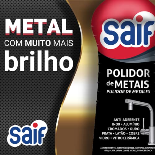 Polidor De Metais Saif 200G, Saif, Creme Para Polimento De Metais, Preto, Brilho Intenso E Restauraç