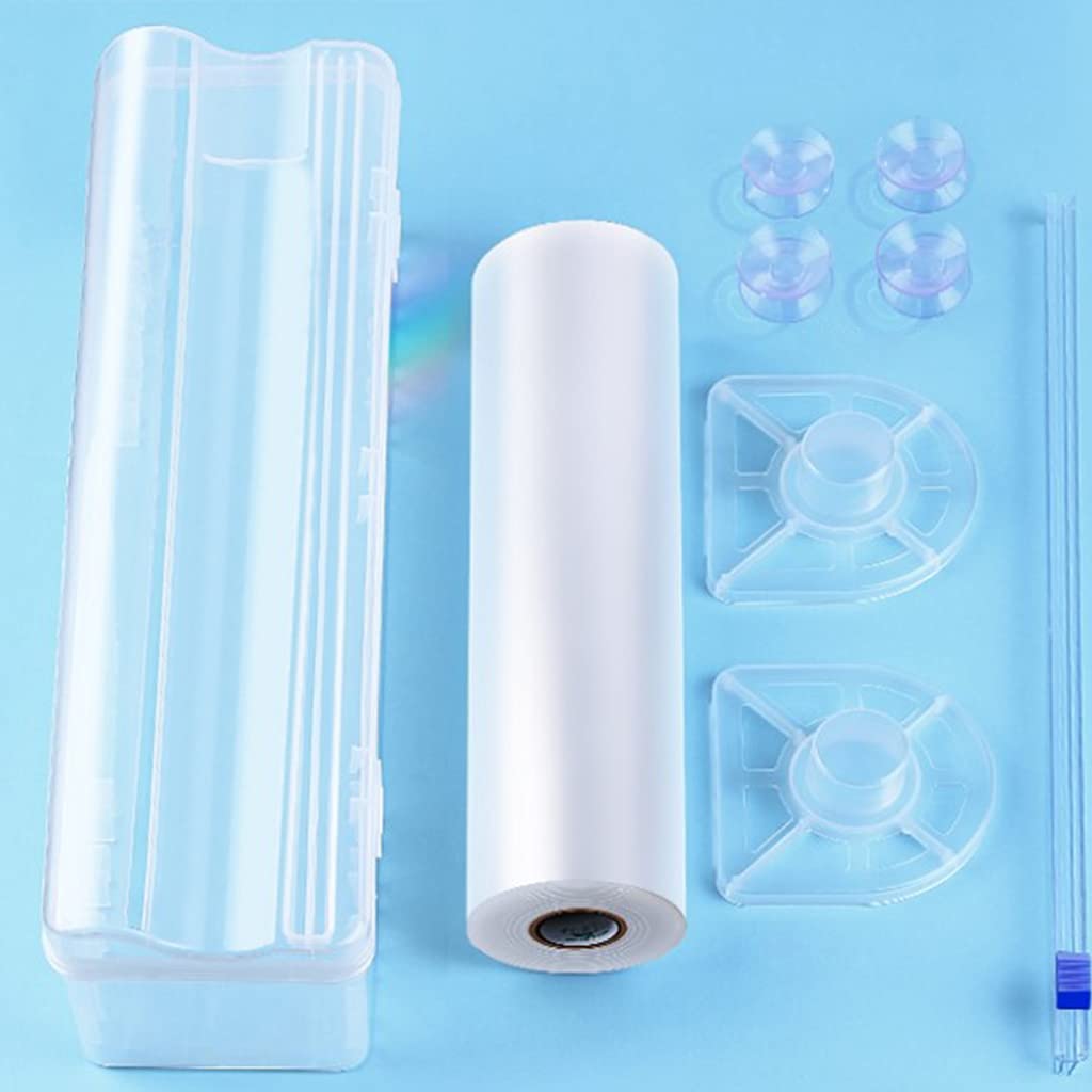 Distributeur d'emballage Alimentaire à Domicile avec Coupe-glissière Distributeur d'emballage de Film étirable en Plastique Support de Rangement pour Coupe tranchante Outils de Cuisine