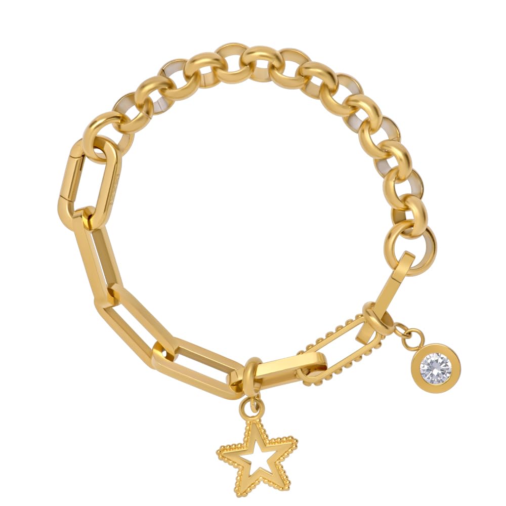 iXXXi Connect Goud Seed Frame Bracelet, 17.5cm, Stainless Steel, No Gemstone