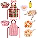 19 Pieces Christmas Elf Accessories Mini Elf Doll Baker Outfit Set Include Apron Hats Rolling Pin Egg Cookie Tray Set Mixing Bowl for Xmas Elf Doll Decorations, Doll is Not Included (Stripe Style)