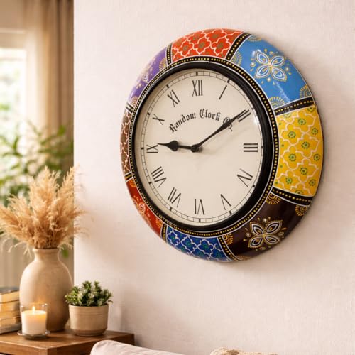 Image of RANDOM Brass Sweep Silent Wall Clock, Embossed Design