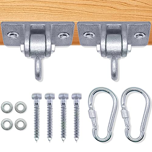 Royal Oak Juego de 2 ganchos para colgar columpios de porche, parque infantil, hamaca, columpio de yoga, soportes resistentes con ganchos para colgar, accesorios y accesorios de montaje en interiores