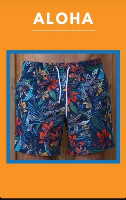 Aloha Men's Swim Trunks – 100% Polyester, Quick-Drying, Lightweight, Durable Beachwear for Pool & Surf Activities4