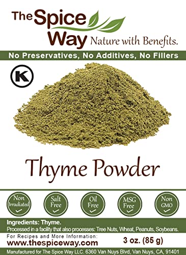 The Spice Way Thyme Seasoning Ground - (3 Oz) Made From Premium Fresh Thyme #TOP6