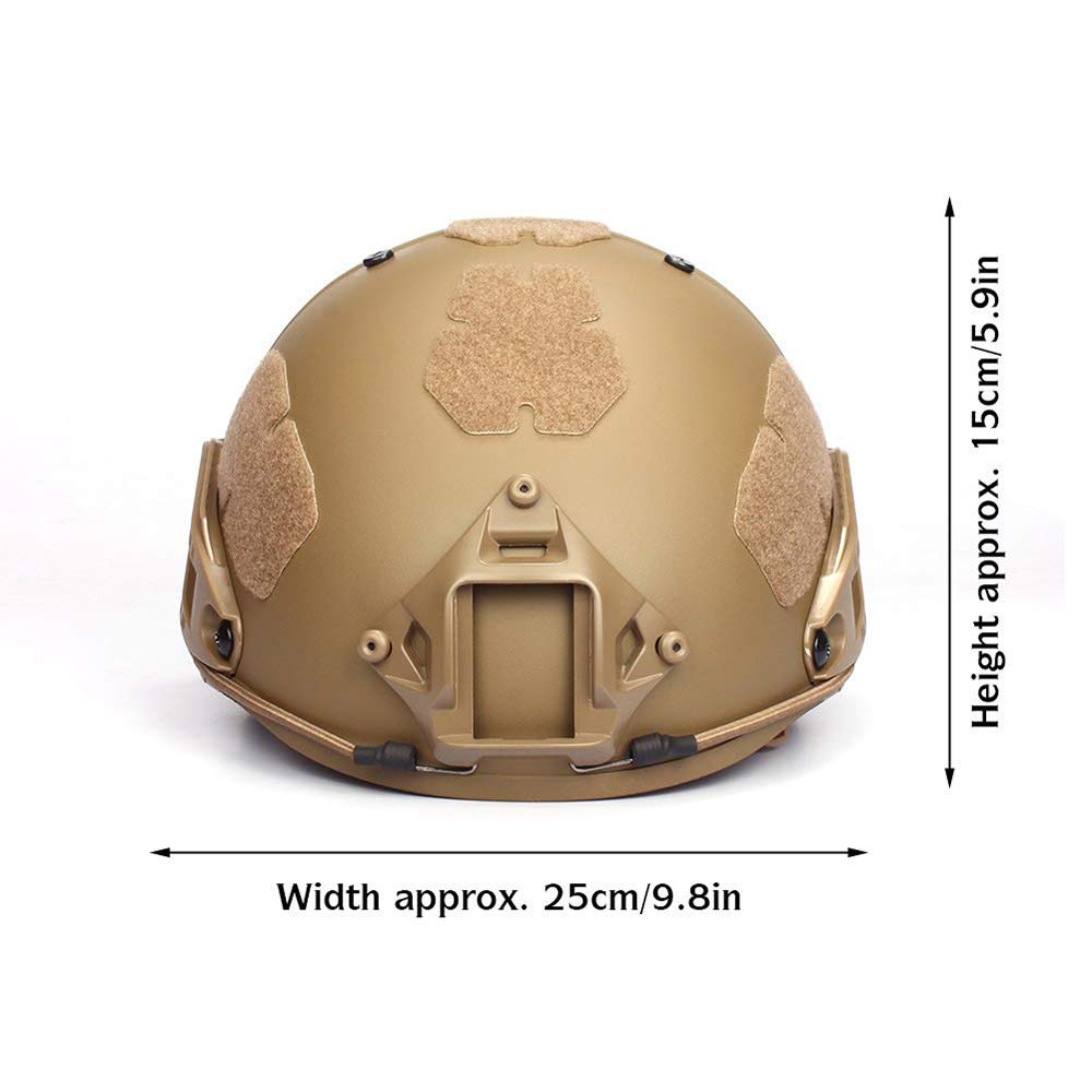 Tactical Area Casco táctico Airsoft para Exteriores, 2 en 1, Equipo de Campo, Casco Protector ABS Ajustable