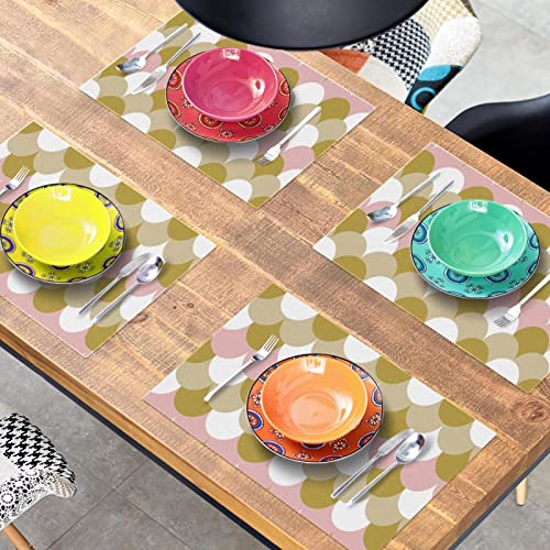 Set de table écailles de sirène rose lot de 6 tapis de table chic 30x45 cm - 8
