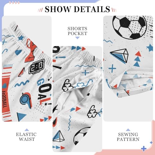 ZZXXB Football Goal Boys Long Pants Soft Trousers Elastic Waist Kids Lounge Bottoms with Pockets S-XL4