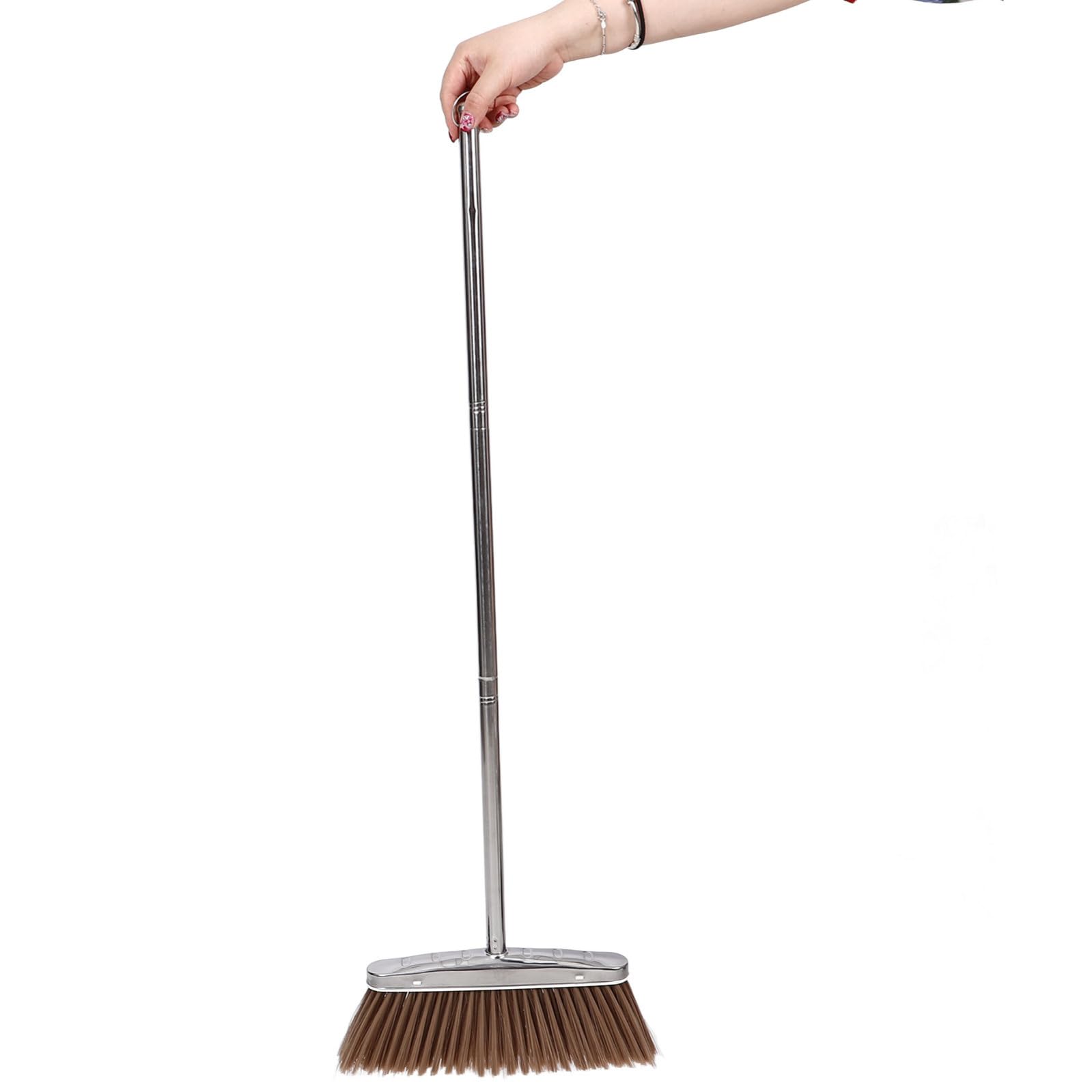 1set Scopa e Paletta in Acciaio Inox con Paletta Anti-Vento e Spazzola per Pulizia Pavimenti Interni ed Esterni per Casa Garage e Giardino
