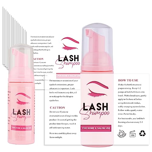 50PCS Lash Shampoo Label Stickers for Bottle, Lash Extension Stickers for Foam Pump Bottle Lash Bath Wash Label Personalised Stickers (C)