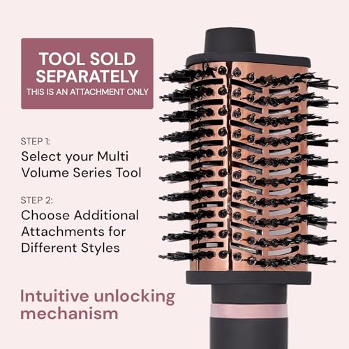 L'ANGE HAIR Multi-Volume Dryer Brush Attachment | Titanium Blow Dryer Brush Barrel for Volumizing & Styling | Tool Sold Separately | Attachment - Black - Teardrop 65mm - image 2
