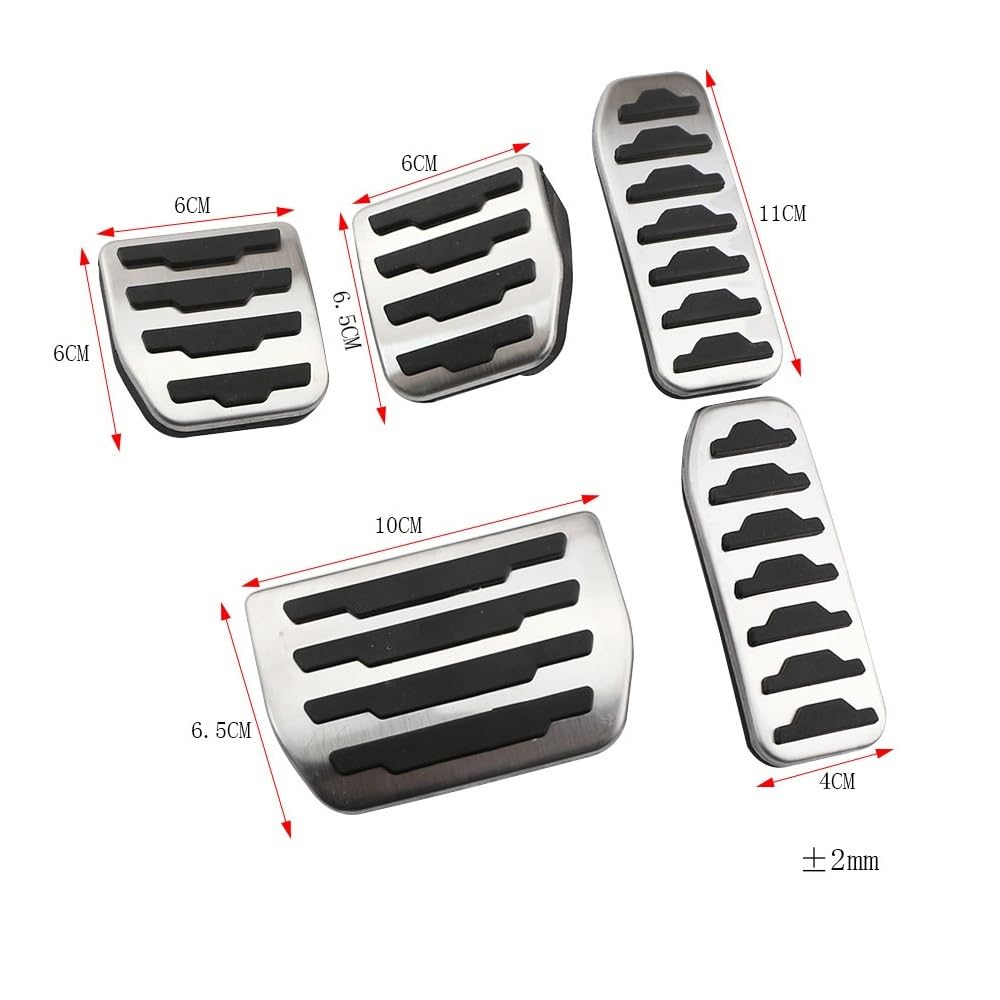 OGRAFF Pedale dell'Acceleratore per Auto per Jaguar F-Pace XE XF Pedale del Freno Pedali Accelerator Rivestimenti Pedale Frizione e Freno,A-AT with Rest