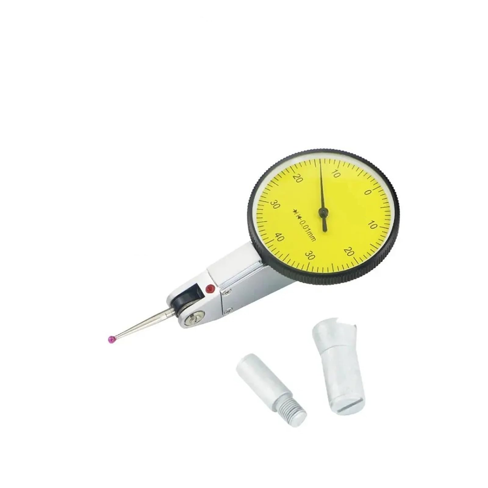 Indicador de Esfera, Herramientas de precisión Indicador prueba dial métrico con indicador medición joya roja(5313-02A)