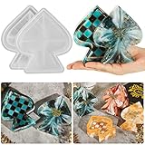 PieceCircle Spades Box Resin Molds, Diamond Grid Spades Storage Box Silicone Molds for Storage Keychain, Jewelry, Makeup Brushes, Candy, Storage Box Epoxy Casting Mold with Lid