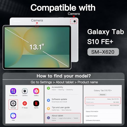 Image of JETech Rotating Cover Case for Samsung Galaxy Tab S10 FE Plus /S10 FE+ 13.1-Inch with S Pen Holder, 360 Degree Rotation Protective Stand Cover Clear Back, Auto Wake /Sleep (Silver)