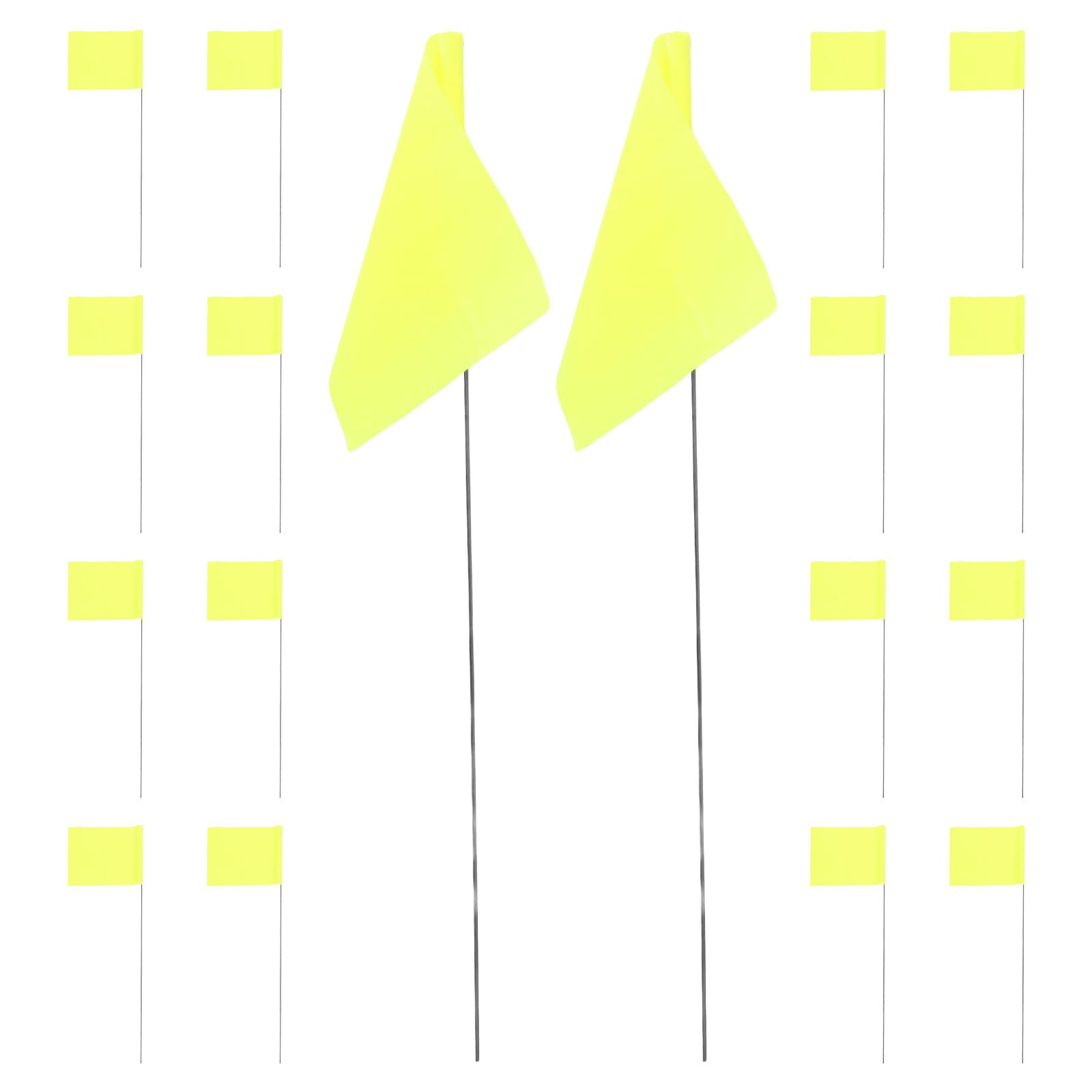 Drapeaux Marqueurs de Jardin Lot de 50 Repères Jaunes pour Balisage Pelouse et Travaux d'Irrigation