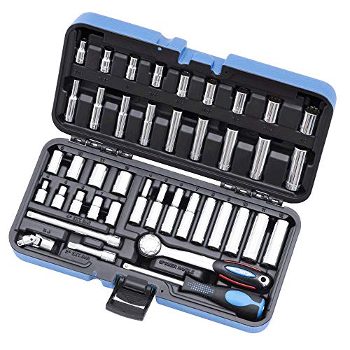 JET 42-Piece 1/4-inch Drive SAE/Metric, 12 Point, Ratchet Wrench