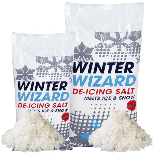 De-Icing Winter Salt White Grit Rock Salt Ice & Snow Remover Ideal for Roads, Driveways & Paths (10kg (1 Bag))