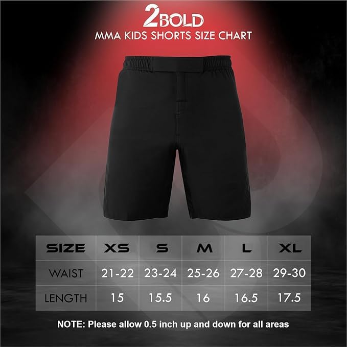 2BOLD MMA Shorts Kids Grappling, BJJ, JIU-Jitsu, NO-GI Cross Training Muay Thai, Boxing, Kids MMA Shorts - Image 6