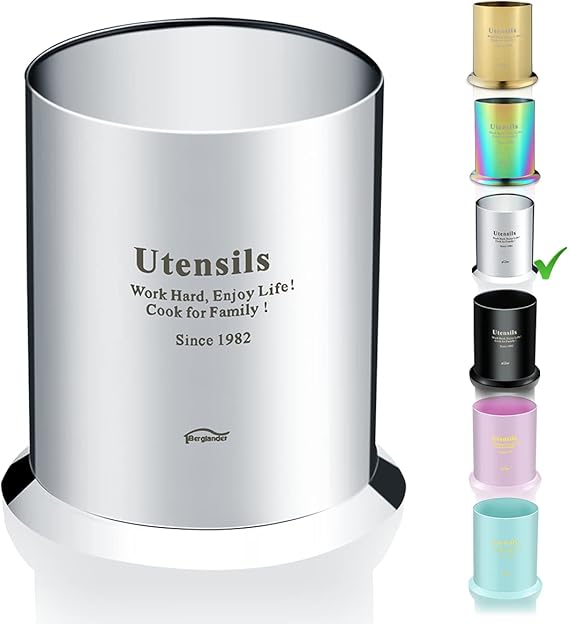 Utensil Holder, Berglander Stainless Steel Kitchen Utensil