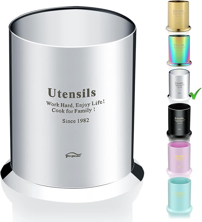 Utensil Holder, Berglander Stainless Steel Kitchen Utensil