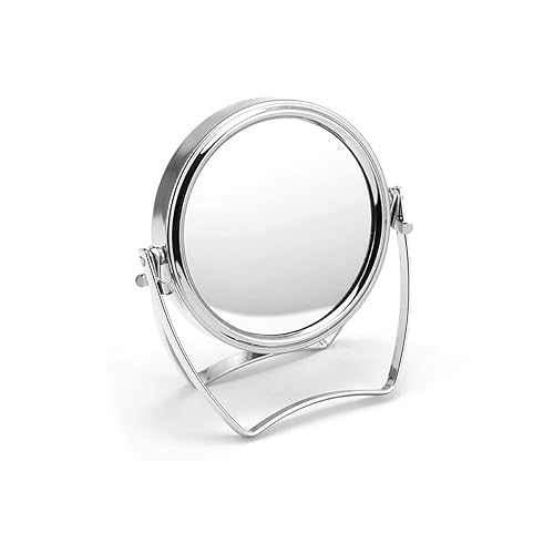 WMugthome Two-Sided 4-In/6-in with Handle Portable Round Makeup/Travel/Desk Mirror with