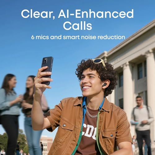Image of anker soundcore R60i NC, 6-Mics, Real-Time (ANC) Adaptive Noise Cancelling, Hi-Res Sound, Wireless Bluetooth Earbuds, Translation Earbuds, 50H Playtime,(black)