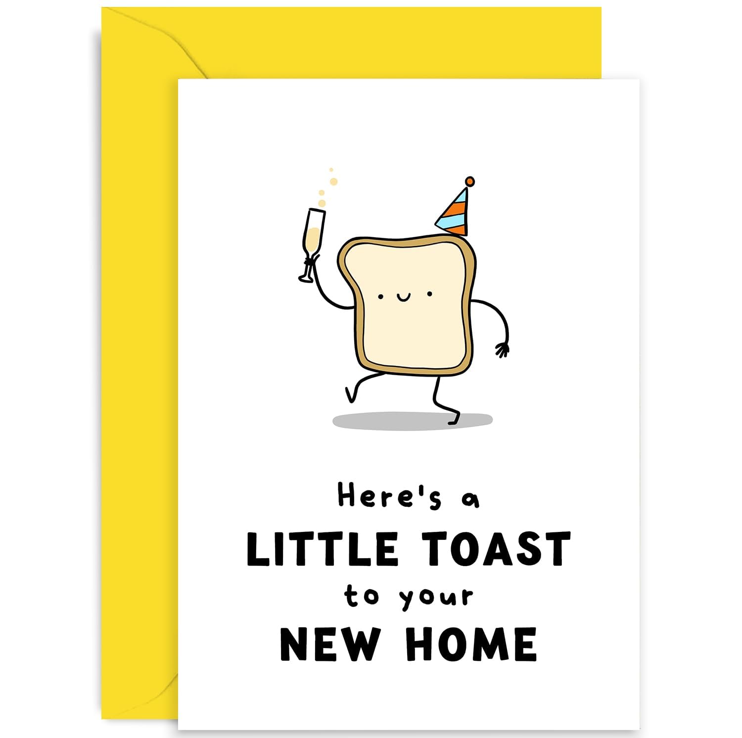 Old English Co. Funny New Home Card for Couple 'Little Toast' New Home Gift - Housewarming Card for Friends - Welcome To Your New Home Card | Blank