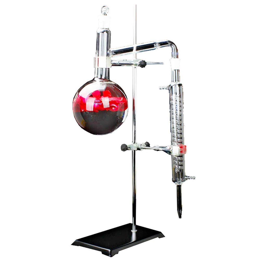 1000ml Chemie Labor Glaswaren Kit Ätherisches Öl Familie Destillation seinheit lab Glas Kit Wissenschaftliches Experiment Gerät 21pcs Set mit Elektroheizung und Aufzügen