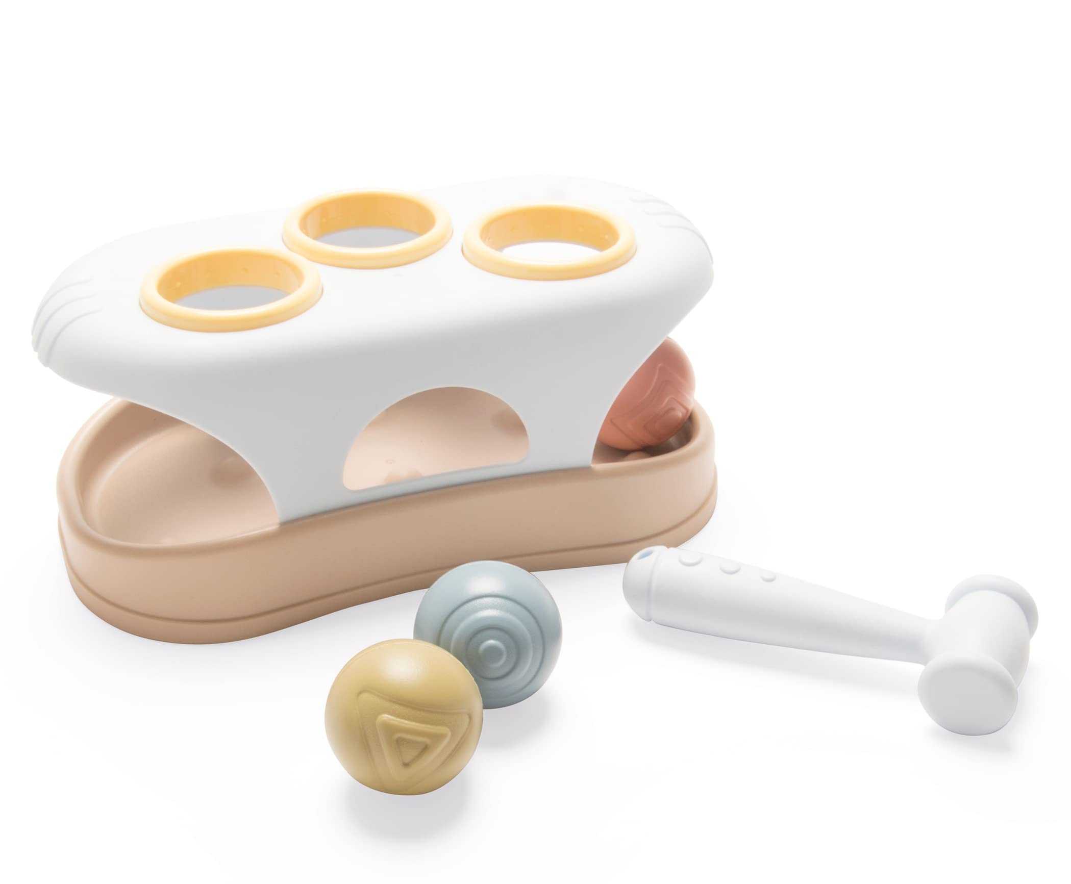 Dantoy Tiny BIO Bioplastic Pounding Bench Toy with Balls & Hammer, Pressure & Tension Sensory Play for Babies & Toddlers, Hand-Eye Coordination, Fine Motor Skills, Non-Toxic, Made in Denmark, 10 Mos+