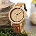 BOBO BIRD Women's Bamboo Wooden Watch with Brown Cowhide Leather Strap Analog Quartz Casual Watches