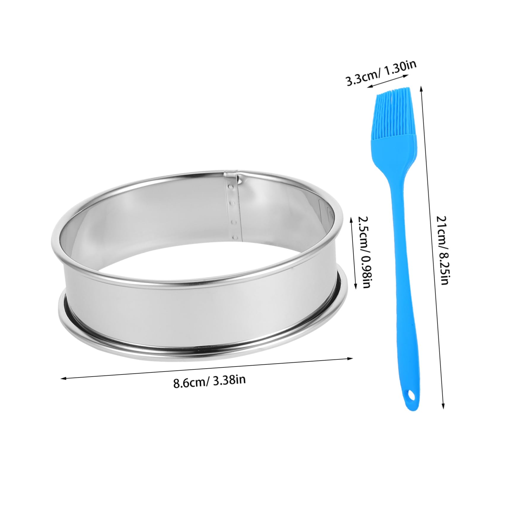 Ciieeo 13pcs Stainless Steel Mousse Cake Round Pastry and Muffin Tart Rings with Brush for Home Baking High Temperature Dessert for Creative Baking