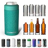 Picture of Frost Buddy Universal Can Cooler - Fits all - Stainless Steel Can Cooler for 12 oz & 16 oz Regular or Slim Cans & Bottles - Stainless Steel (Teal Glitz)