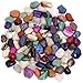 DANCING BEAR 2 Pounds (lbs) Tumbled Polished Natural & Dyed Gem Stones + Educational Color ID Sheet & 28 Page Rock & Mineral Identification Book. Average Stone Size 1 inch, Limited Edition