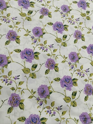 Image of Doraya Pure Cotton Dress Making Fabric Sanganeri Print Jaipuri Hand Block Printed Unstitched Dress Material for Women Blouse /Plazzo,Kurti /Lehenga Piece Womens 43 inch Inches Width (White 4, 5 Meter)