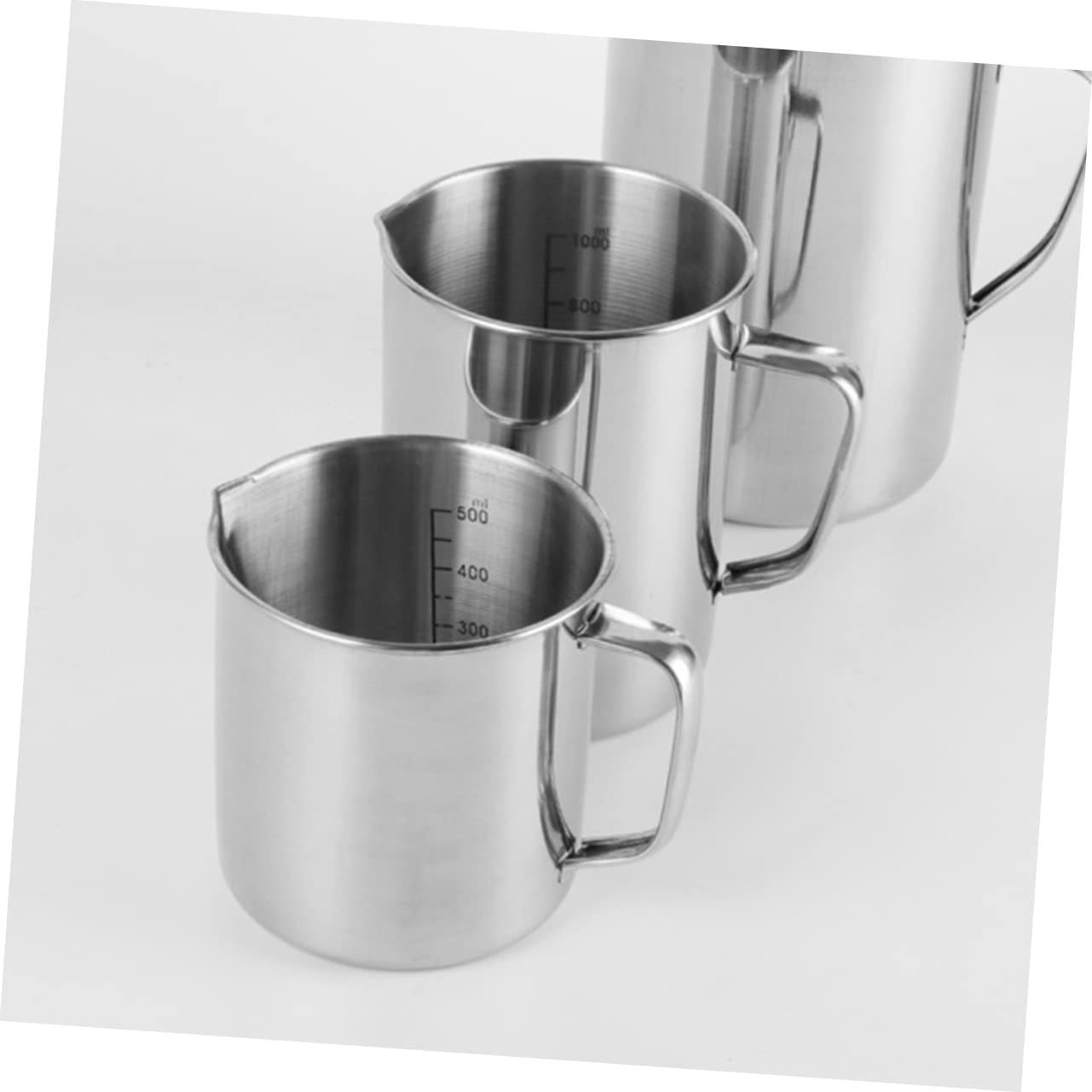 IMIKEYA 3 Pièces Bécher De Laboratoire Tasse à Mesurer En Métal Tasse D'échelle Béchers Gobelets En Verre Pot à Expresso Pichet Verseur Acier Inoxydable Tasse De Mélange Café
