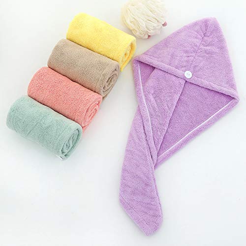 Cuffia Asciugacapelli In Microfibra Per Bambini A Forma Di Coniglio - Con Elastici, Super Assorbente, Unicorno - Asciugatura Rapida - copertina