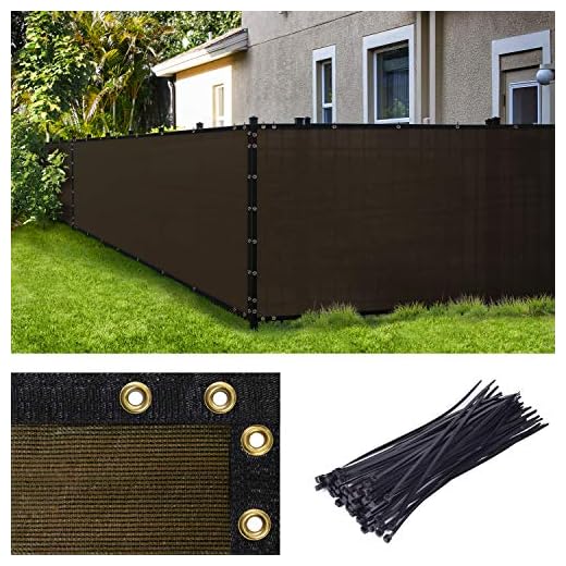Amgo 4' x 50' Brown Fence Privacy Screen Windscreen,with Bindings & Grommets, Heavy Duty for Commercial and Residential, 90% Blockage, Cable Zip Ties Included, (Available for Custom Sizes)